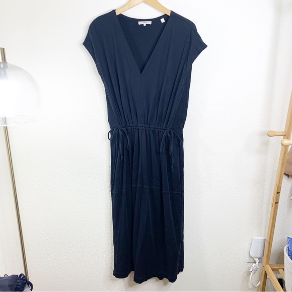 Vince Dresses & Skirts - Vince Black V-neck Tie Side Maxi Dress Size Small